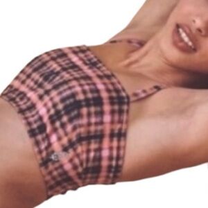 FREE PEOPLE➕MOVEMENT Plaid Activewear Sports Bra NWT